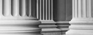 Course house pillars in close up view